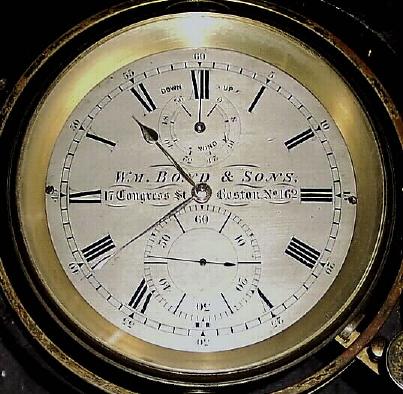 C.1860, Wm. H. Bond &amp; Sons, 17 Congress St, Boston, a good double boxed American chronometer, No. 162, in working order. — Antique Clocks Price Guide
