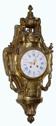 C.1880, French, heavy cast brass cartel clock in very nice condition, 8-day time &amp; strike on a bell. — Antique Clocks Price Guide