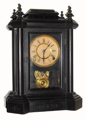 C.1885, E. Ingraham Co., "Domino", 8-day time/strike mantel clock. — Antique Clocks Price Guide