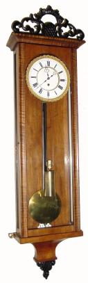 C.1850, Austrian, 1-Wt Vienna Regulator in a straight line case with tiger maple trim, and in excellent restored condition. — Antique Clocks Price Guide