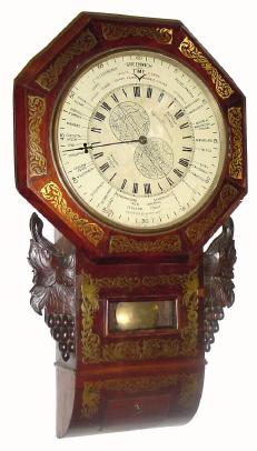 C.1856 English, 8-Day Fusee World Time zone, fusee timepiece. — Antique Clocks Price Guide