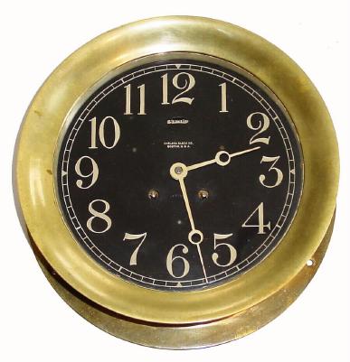 C.1927, Chelsea Clock Co., "8 inch Ships Bell with Black Dial". — Antique Clocks Price Guide
