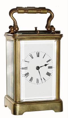 C.1900, French, Brass Cased Carriage Clock, time, strike &amp; repeat, in a cute small case and in very good condition, — Antique Clocks Price Guide