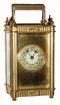 C.1890, Boston Clock Co., "SPARTA" model 8-day carriage timepiece, in generally fair to good condition. — Antique Clocks Price Guide