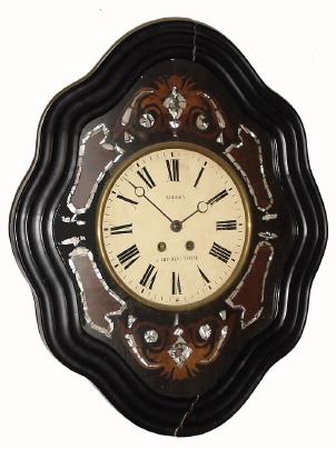 C.1890, French, 8-day time/strike bakers clock in fair to good condition with a restored ebonized finish. — Antique Clocks Price Guide