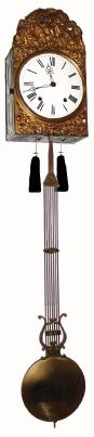C.1850, French, 2-Weight Morbier, crown wheel with vertical rack strike and repeat, 8-day with grid/lyre pendulum in good condition. — Antique Clocks Price Guide