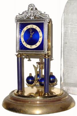 C.1911, Jahresuhrenfabrik, Candystripe Blue Cobalt, 400-day timepiece in very good condition. — Antique Clocks Price Guide