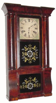 C.1848, Birge &amp; Fuller, Bristol, Conn., 8-day time/strike mahogany column and cornice shelf clock in fair to good condition. — Antique Clocks Price Guide