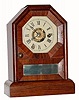 C.1866, Seth Thomas Clock Co., Thomaston, Conn., 30-hour time & alarm rosewood veneered octagon top cottage timepiece in clean refinished condition.