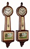 (Two) C.1930 Waltham Clock Co., 8-Day miniature banjo timepieces.