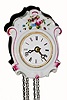 C.1880, F. Weisser, German 30-hour time/strike miniature wag clock.