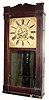 C.1836, Charles Stratton, Holden, Mass., 30-hour wood movement time/strike flat pillar and splats shelf clock (unique narrow case).