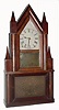C.1845, Terry & Andrews, Bristol, Conn., steeple on steeple, 8-day time/strike shelf clock.