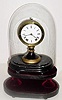 C.1870, Seth Thomas Sons & Co., New York, 8-day candle stick timepiece, on sub base with old dome (larger than original). 