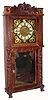 C.1833, Asa Munger & Co., Auburn, NY, 8-day, 2-deck carved column & splat shelf clock.