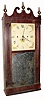 C.1825, Jerome, Darrow & Co., 30-hour wood movement time/strike reeded pilaster and scroll top shelf clock, in fair to good as-found condition.