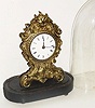 C.1850, Chauncey Jerome, New Haven, Conn., 30-hour lever movement brass front timepiece that imitates a French clock is in very nice condition with a perfect porcelain dial.