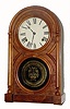C.1870, Atkins Clock Co., "VICTOR", 8-day time & strike round Gothic shelf clock.