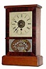 C.1852, Silas B. Terry & Co, 30-hour time & alarm cottage timepiece, in good condition except for the replaced hands which are a little large. 