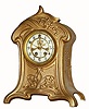 C.1913, William L. Gilbert Clock Co., "Euclid", 8-day time/strike mantel clock in a cast metal case in nice clean condition 
