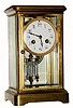 C.1910, French, Small Crystal Regulator 8-day time/strike brass & glass in good condition.