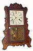 C.1852, E. & A. Ingraham, Bristol, Conn., 30-hour time & strike scroll front shelf clock, with ripple door. 