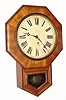 C.1900, Ansonia Clock Co., 8-day oak veneer schoolhouse timepiece in very good condition.