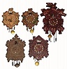 C.1935, A lot of 5, Mixed Lux & Keebler mini pendulettes, as-found.