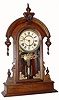 C.1880, William L. Gilbert Clock Co., "Parisian", 8-day time/strike stripped finish walnut shelf clock in fair to good condition.