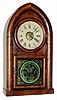 C.1860, New Haven Clock Co., 8-day time/strike/alarm mahogany veneered beehive shelf clock in fair condition.