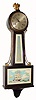 C.1932, New Haven Clock Co., "Whitney", 8-day time/strike banjo clock in generally good condition with an original finish.