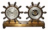 C.1936, Chelsea Clock Co., "ADAMS" Clock & Barometer /thermometer desk set in good original condition.