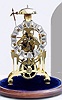 Mid 20th Century, English, Passing Strike Skeleton clock in a rafter frame patterned after an original by Haycock of Derbyshire. 