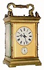 C.1900, French, Large Brass Cased Carriage Clock, Time, Strike/repeat and Alarm, big "LeRoy" style case with half columns at 45 degrees at each corner, and in good original condition. 