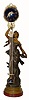 C.1890, French, Large Patinated Spelter mystery swinging timepiece or "swinger" in very good restored condition.