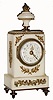 C.1890, French, Mini White Marble & Ormolu timepiece in good condition. 