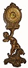 C.1880, F. Kroeber, New York, Patinated Spelter figural clock in excellent restored condition.