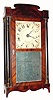 C.1830, Silas Hoadley, Plymouth, Conn., 30-hour wood movement miniature time/alarm shelf timepiece.