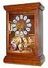 C.1890, French, Oak & Porcelain Mantel clock in very good original condition.
