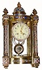 C.1905, French, Fancy Crystal regulator with profuse enameling, and with brilliant sash and pendulum.