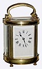 C.1900, French, Brass Cased Carriage Clock, Time & Strike, in an Oval case, with blemishes. 