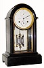 C.1850, French, Koblin, Black Marble Mantel Regulator, retailed by Bennett, London, and the porcelain dial signed Bennett, Cheapside, London.