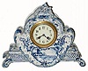 C.1910, French, Delft case porcelain clock in excellent condition. 