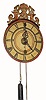 C.1800, German, Telleruhr with cowtail pendulum, 30-hour time/alarm wall timepiece in good condition, with restorations.