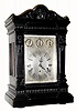 C.1900, German, Large 8-Bell Quarter chime ebonized oak case mantel clock in very nice restored condition.