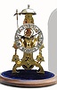 Mid 20th Century, English, Passing Strike Skeleton clock in a floral style frame designed after large inverted blue bells.