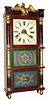 C.1850, Birge, Peck & Co., Bristol, Conn., 8-day time/strike triple decker shelf clock with an old and possibly original finish.