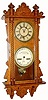 C.1891, Waterbury Clock Co., "Calendar No. 36", 8-day time & perpetual calendar oak wall clock. 