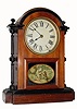 C.1875, Seth Thomas Clock Co., "Cincinnati", 8-day time/strike rosewood and mahogany veneer shelf clock in generally good condition with an original finish (early version). 