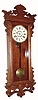 C.1901, Ansonia Clock Co., "Queen Mary", 8-day time/strike oak wall clock in very fine condition with the original finish that has been cleaned and rubbed.